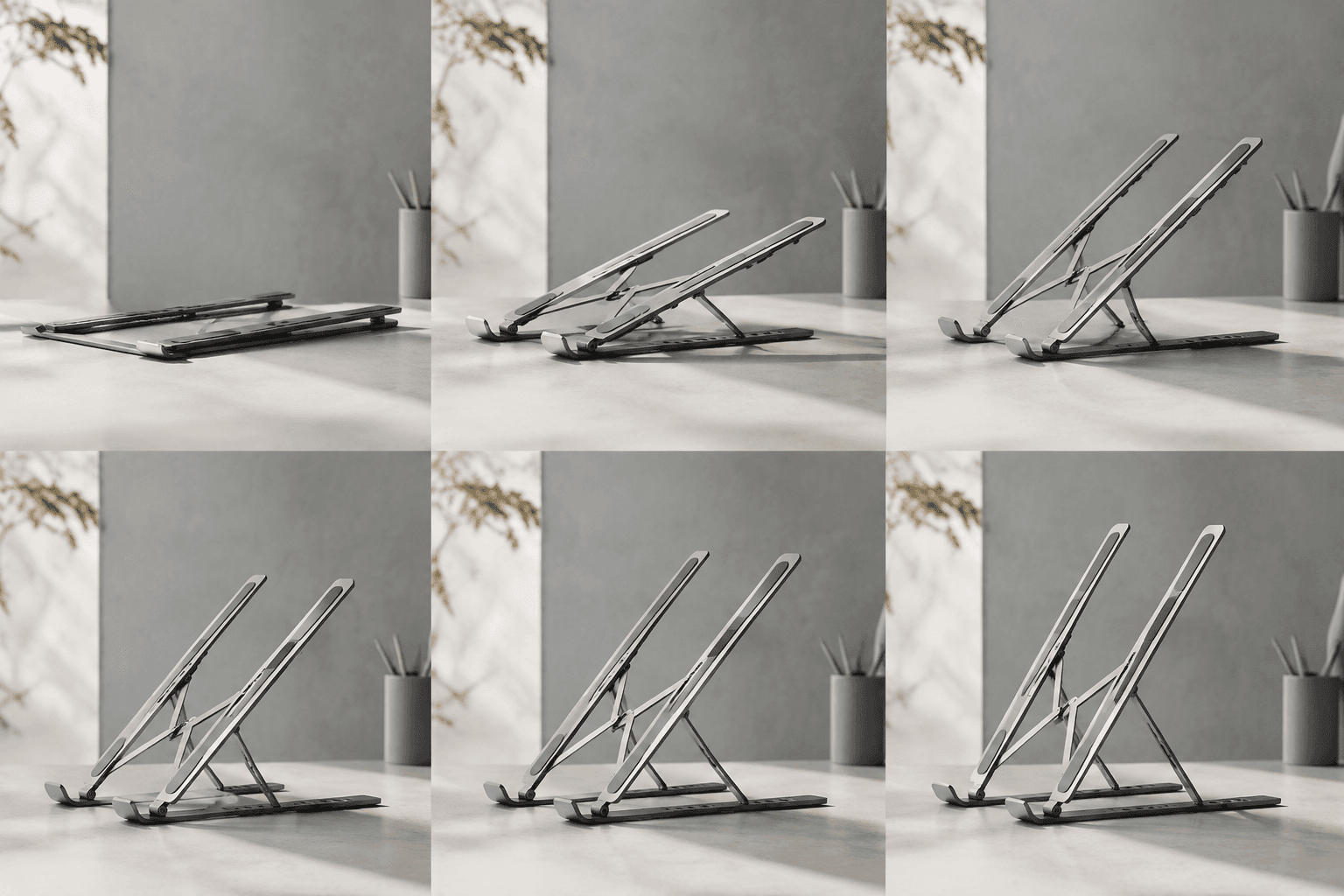 Folding Laptop Stand details and workspace context