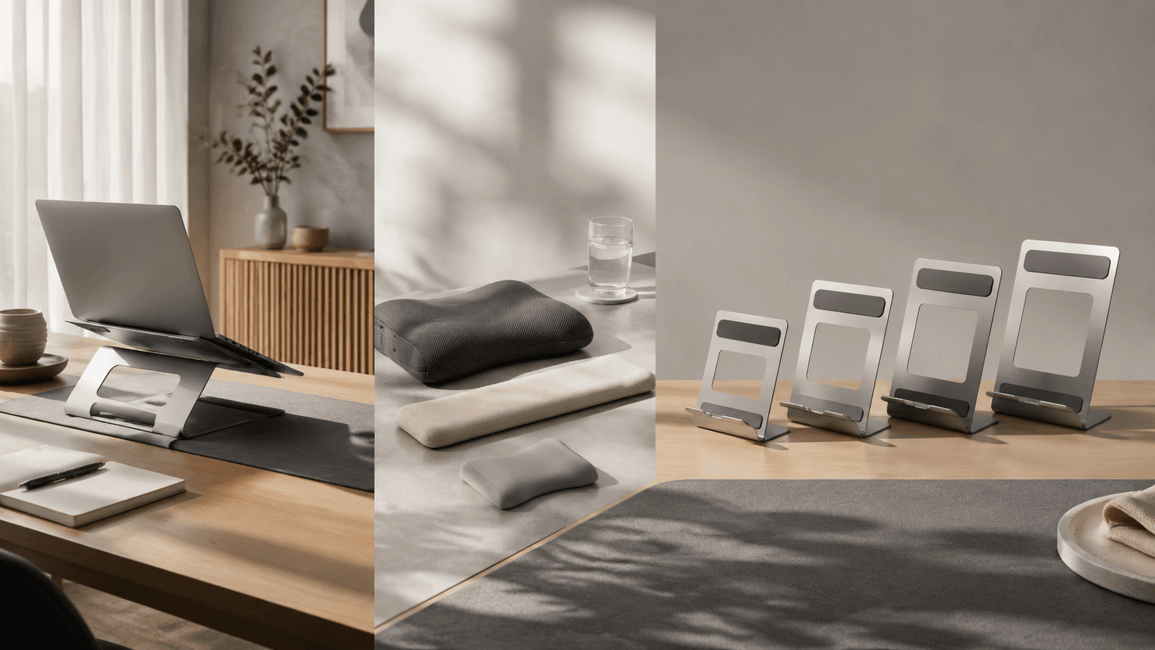 Three-stage setup selection process from place to comfort concern and laptop size